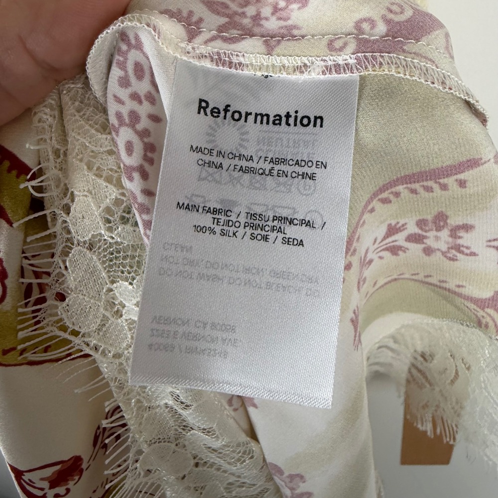 NWT Reformation Milania 100% Silk Midi Slip Dress Large Floral Coquette Ethereal - Picture 8 of 13